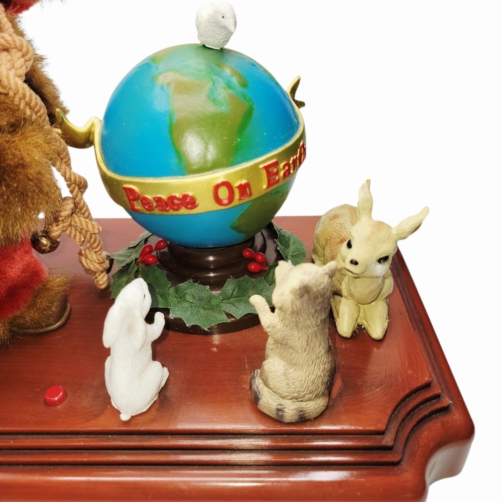 Holiday Time Musical Peace on Earth Animated Santa Figurine w/ Box WORKS - Picture 6 of 10